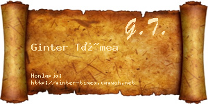 Ginter Tímea névjegykártya